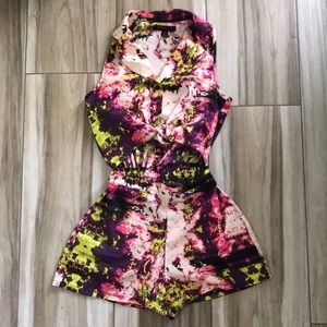 High waisted romper/multicolor